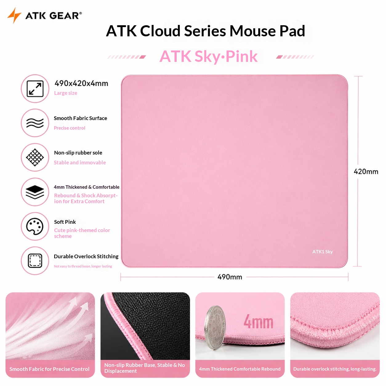 ATK Sky Pink – duży, ergonomic – Pc Gaming Pink recenzja i cena